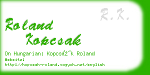 roland kopcsak business card